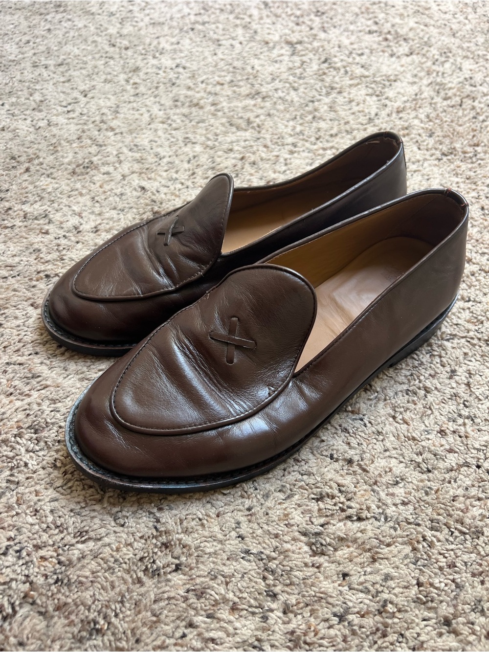 Del Toro Men's Milano Brown Leather Loafers Size 8.5 US